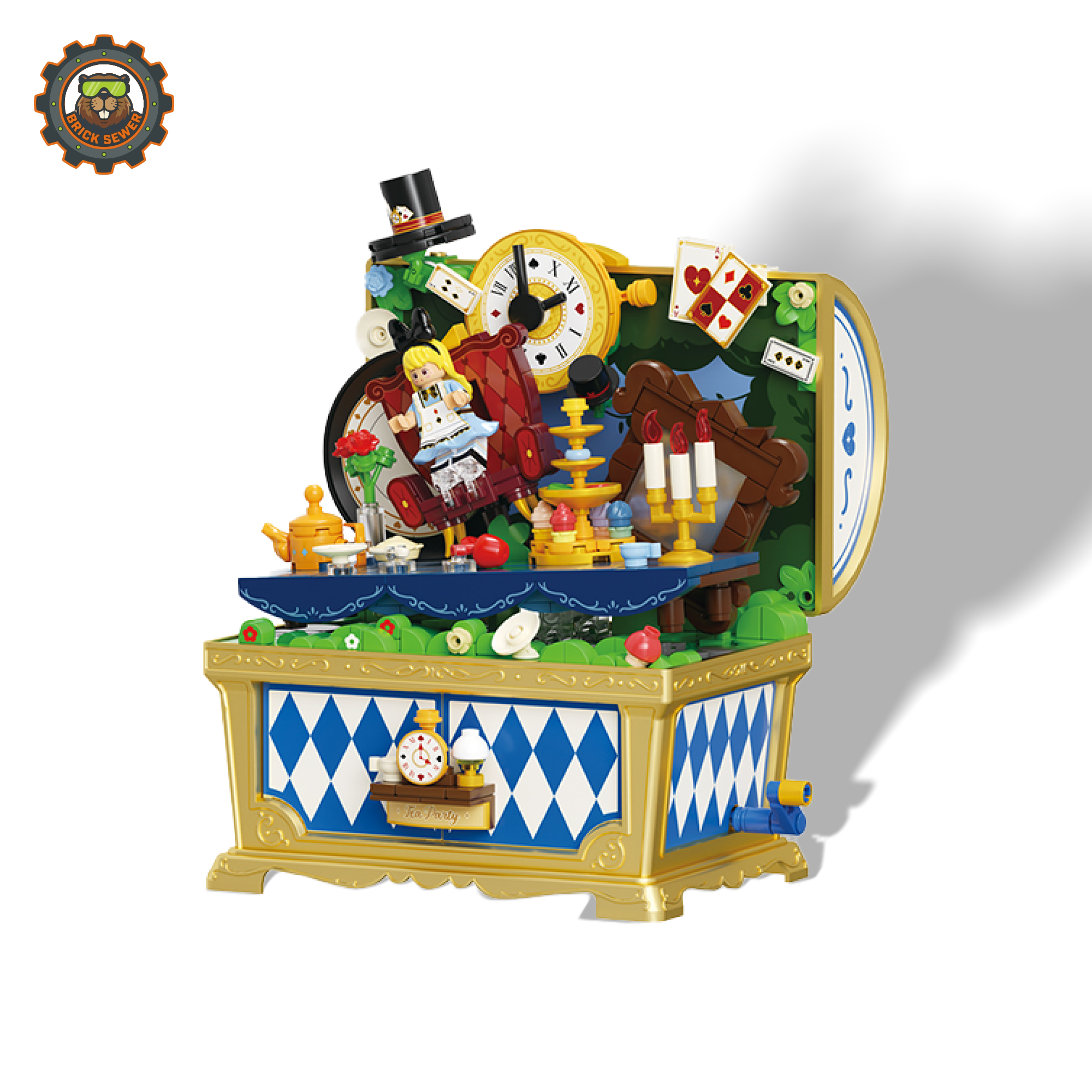 Alice in Wonderland Music Box Building Blocks | Fairytale Teatime Collectible - Image 5 of 8 | TheBrickTube