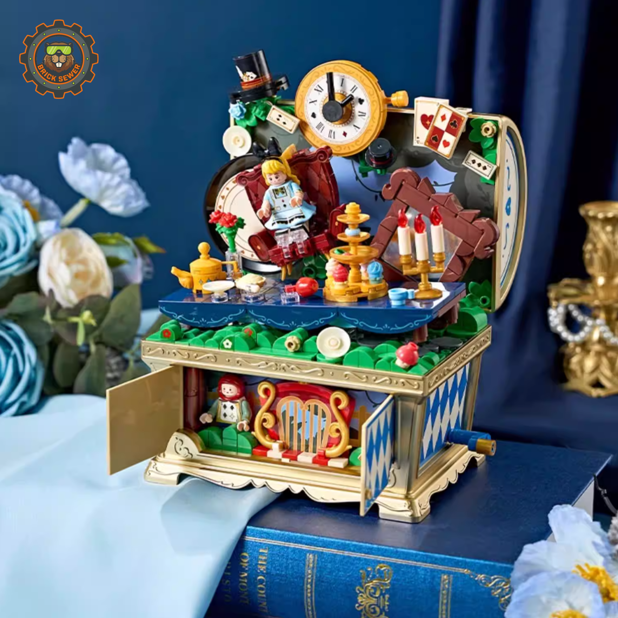 Alice in Wonderland Music Box Building Blocks | Fairytale Teatime Collectible - Image 7 of 8 | TheBrickTube