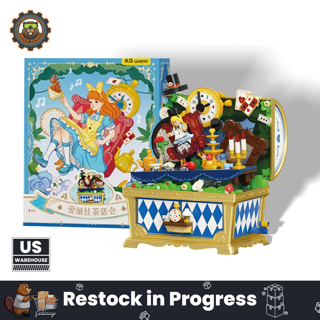Alice in Wonderland Music Box Building Blocks | Fairytale Teatime Collectible - Main Image | TheBrickTube