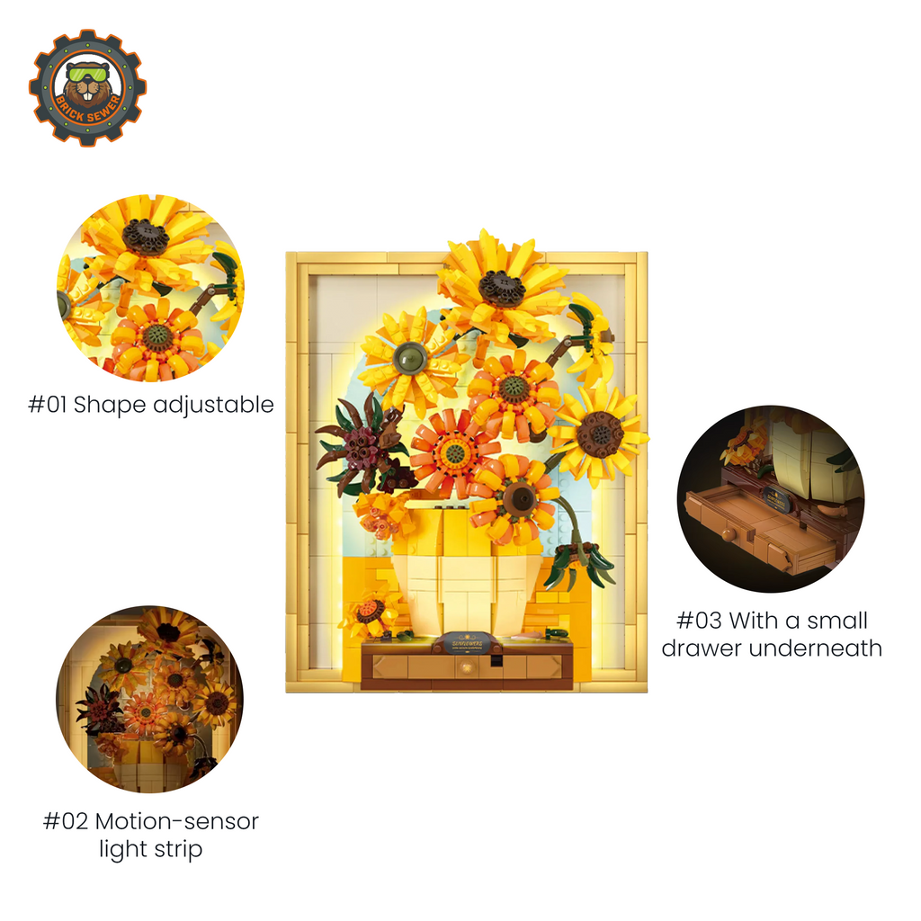 Sunflowers 1100pcs - Image 2 of 8 | TheBrickTube