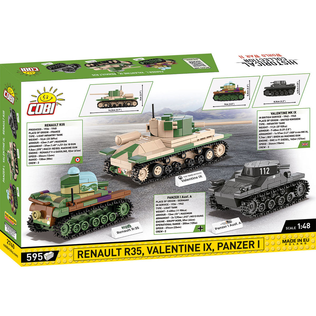 Renault R35, Valentine IX, Panzer I Tanks 1:48 Building Set - Image 2 of 6 | TheBrickTube