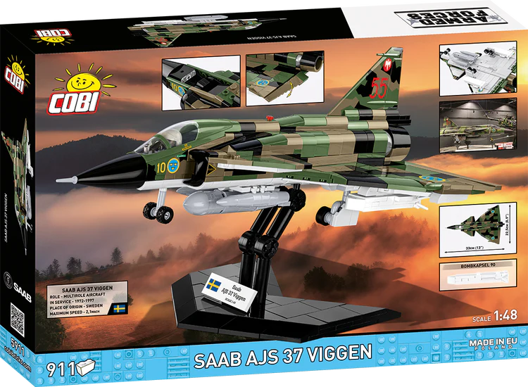 SAAB AJS 37 Viggen Jet Fighter Building Set - Image 2 of 6 | TheBrickTube