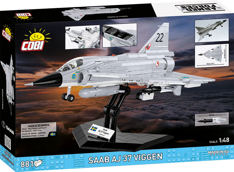 SAAB AJ 37 Viggen Jet Fighter Building Set - Image 2 of 6 | TheBrickTube