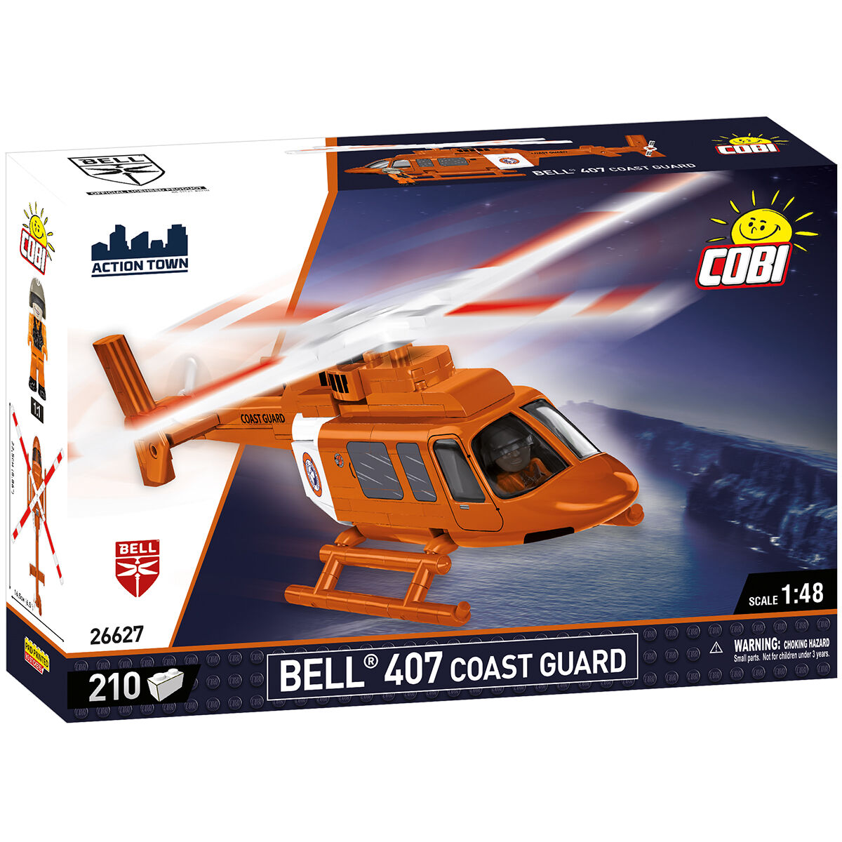 Bell 407 Coast Guard Helicopter Building Set - Main Image | TheBrickTube