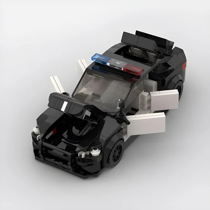 BMW M5 Police Car brick model - side profile view - TheBrickTube