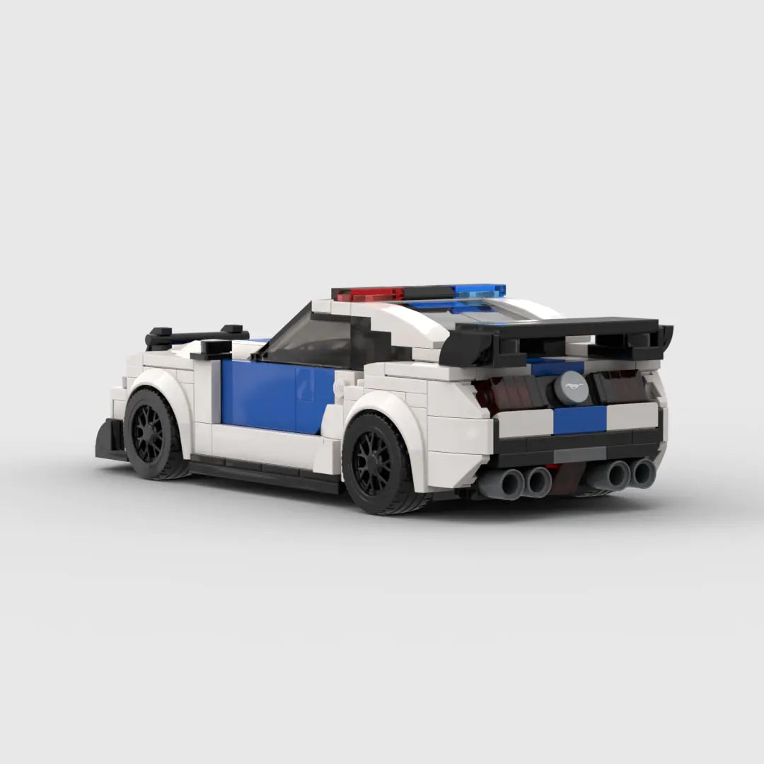 Ford Mustang Police Car brick model - side profile view - TheBrickTube