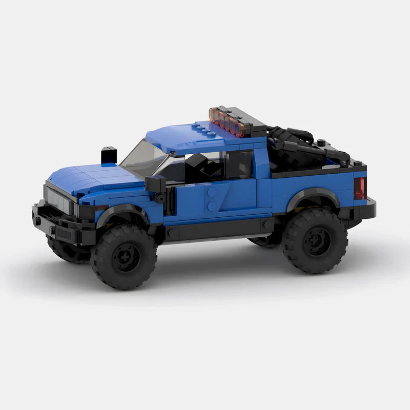 Ford F150 Raptor|Blue brick model - detail close-up - TheBrickTube