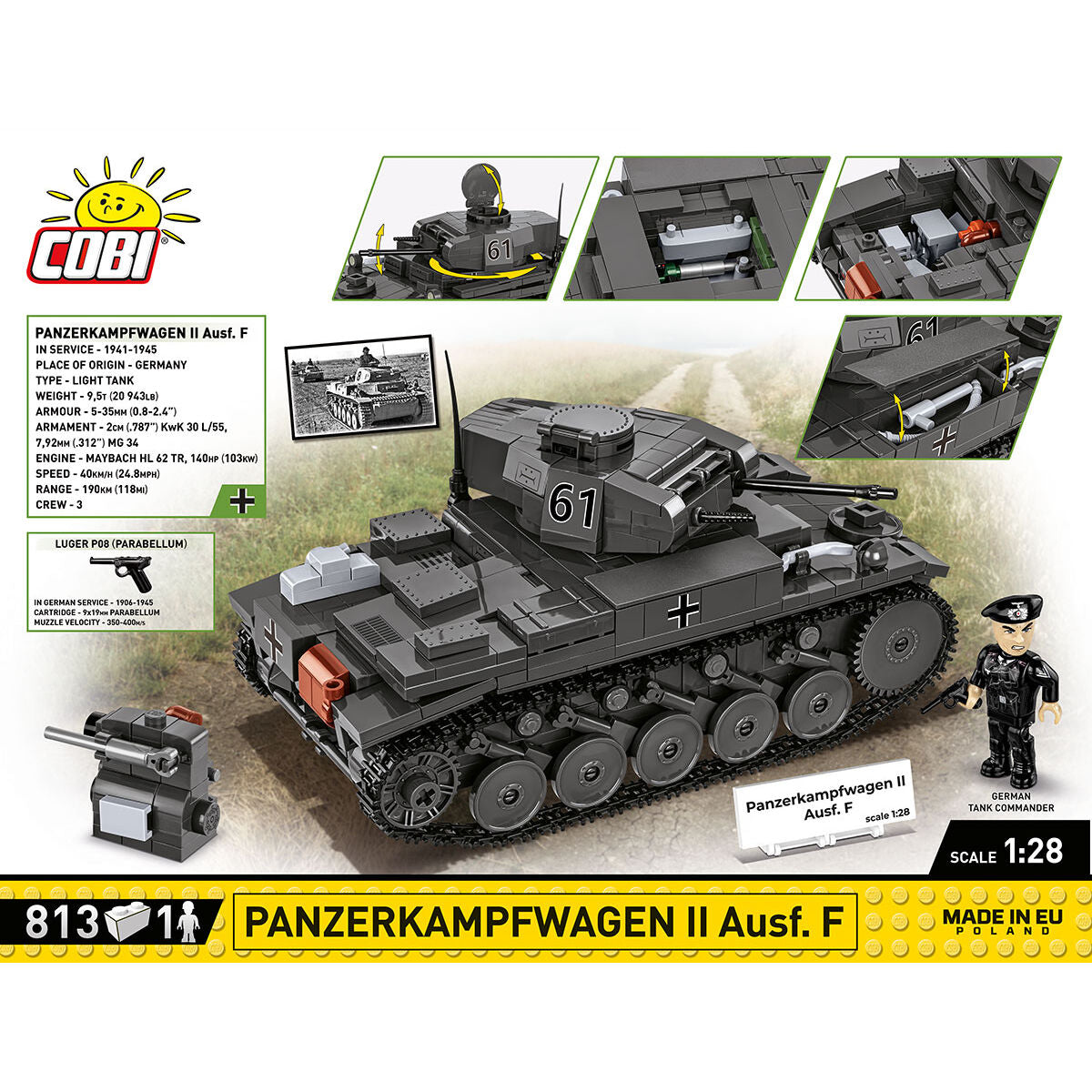 PanzerKampWagen II Ausf. F Tank Building Set - Image 4 of 6 | TheBrickTube
