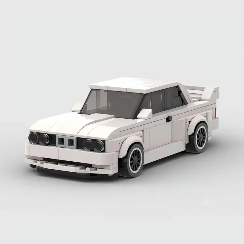 BMW M3 E30|White brick model - front angle view - TheBrickTube