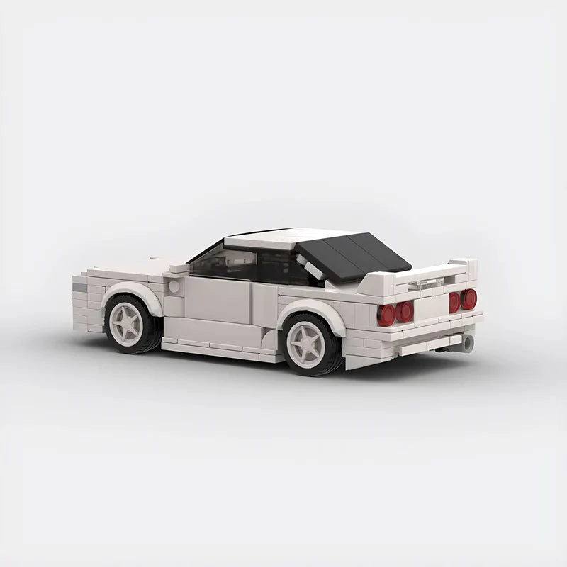 Nissan Skyline GTR R33 brick model - side profile view - TheBrickTube