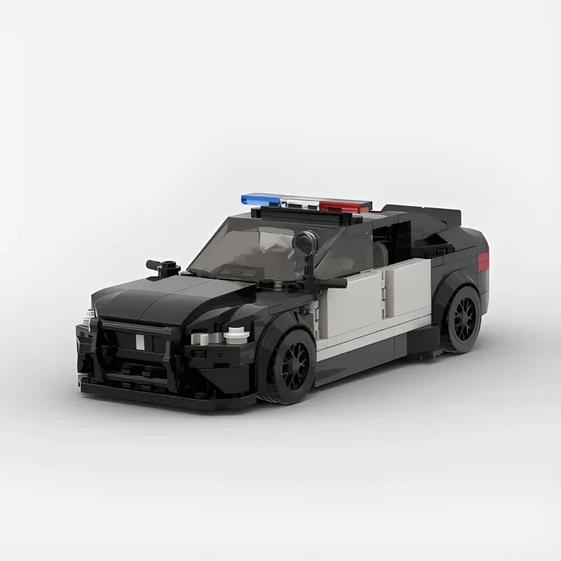 BMW M5 Police Car brick model - front angle view - TheBrickTube