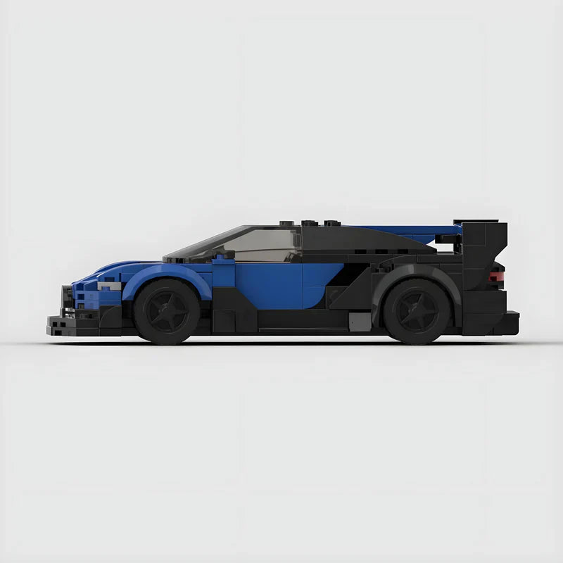Bugatti Vision GT|Blue brick model - side profile view - TheBrickTube