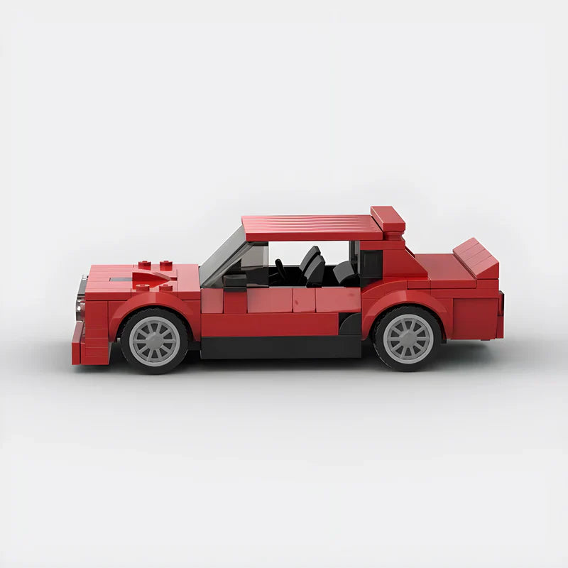 Abarth 131 Rally Car brick model - rear angle view - TheBrickTube