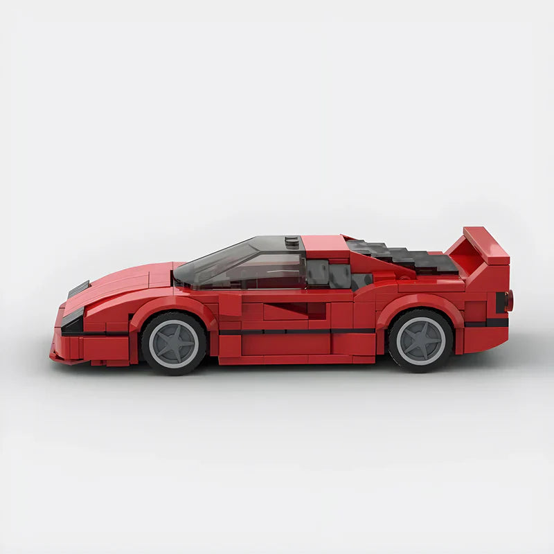 Ferrari F40|Red brick model - rear angle view - TheBrickTube