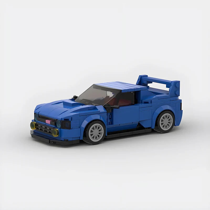 Subaru Impreza WRX STI brick model - front angle view - TheBrickTube
