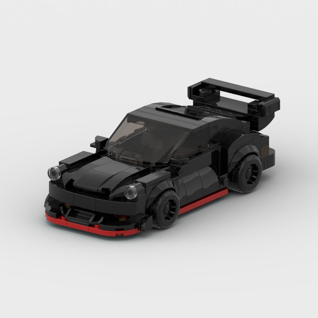 Porsche 911 964 RWB|Black brick model - rear angle view - TheBrickTube
