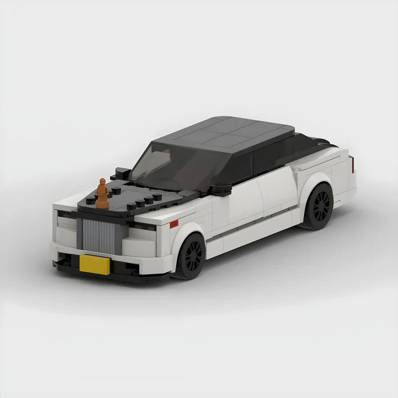 Rolls Royce Phantom brick model - front angle view - TheBrickTube