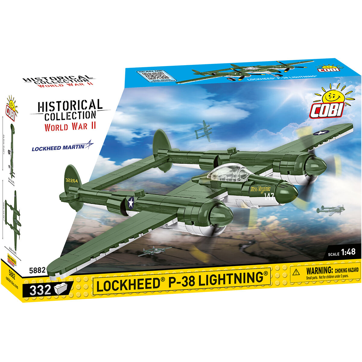 Lockheed P-38 Lightning Fighter Building Set - Main Image | TheBrickTube
