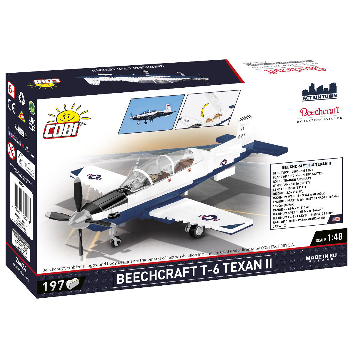 Beechcraft T-6 Texan II Turboprop Blue/White Building Set - Image 2 of 6 | TheBrickTube