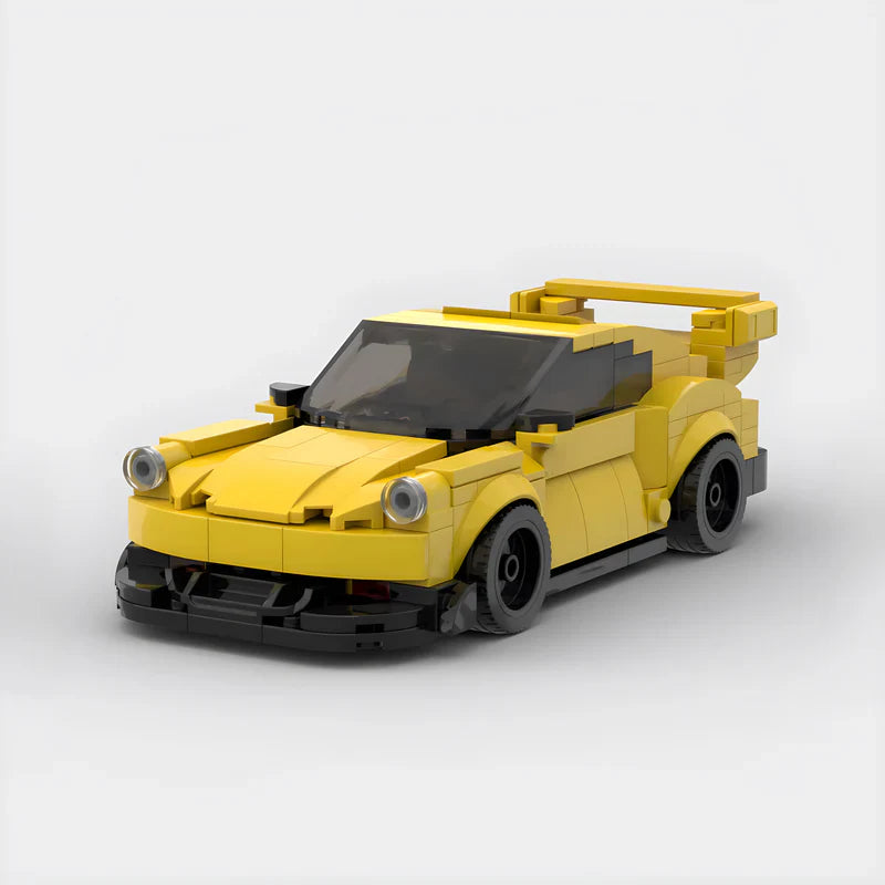 Porsche 911 964 RWB|Yellow brick model - front angle view - TheBrickTube