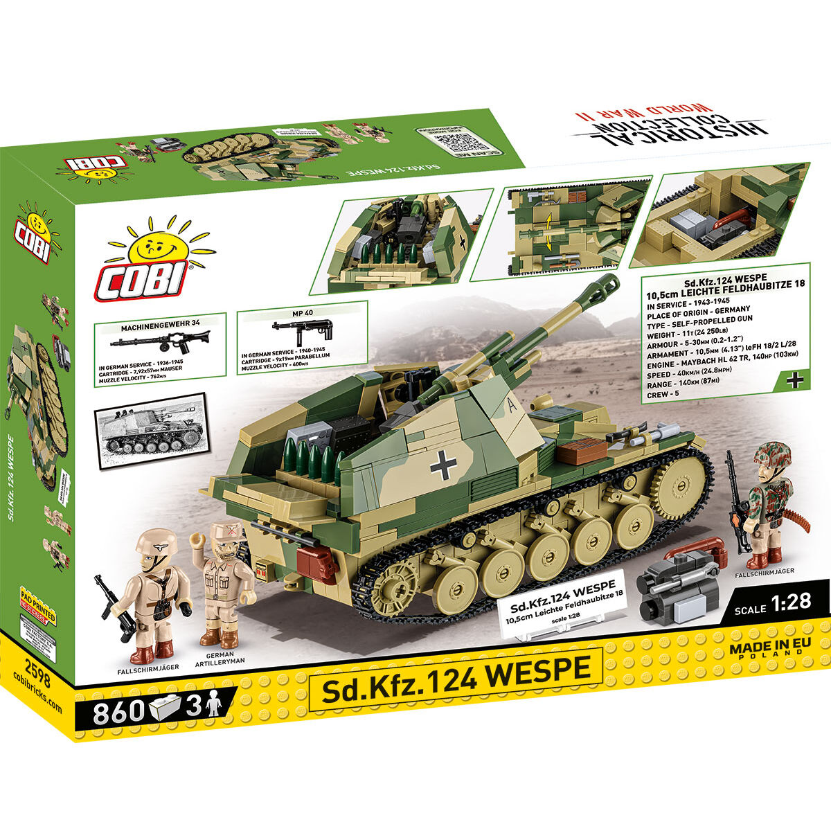 Executive Edition SD.KFZ.124 Wespe Self-Propelled Gun Building Set - Image 2 of 6 | TheBrickTube