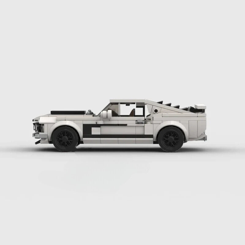 Ford Mustang Classic brick model - rear angle view - TheBrickTube