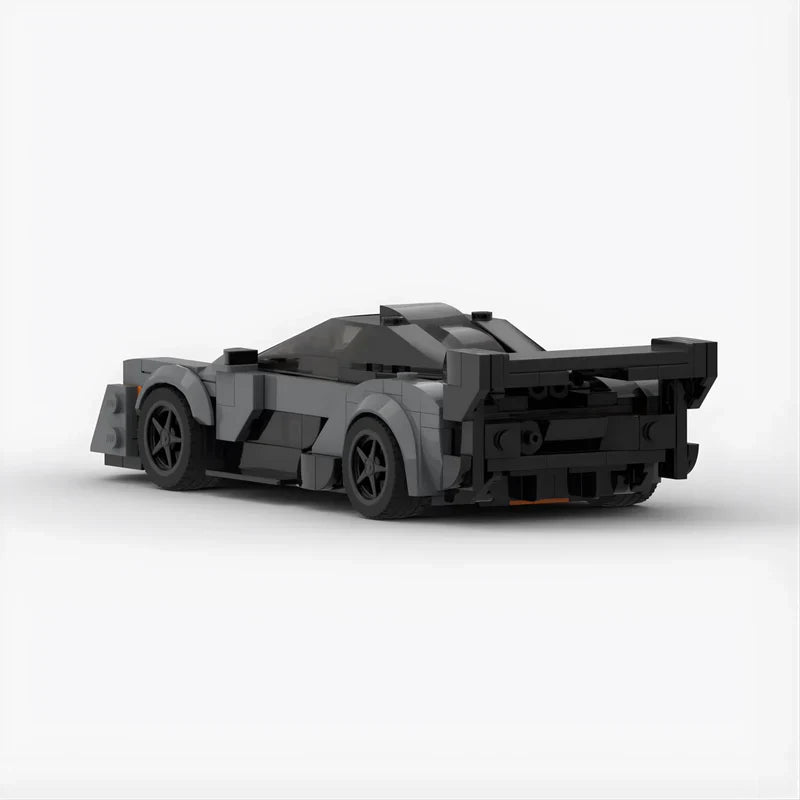 McLaren Senna GTR|Grey brick model - side profile view - TheBrickTube