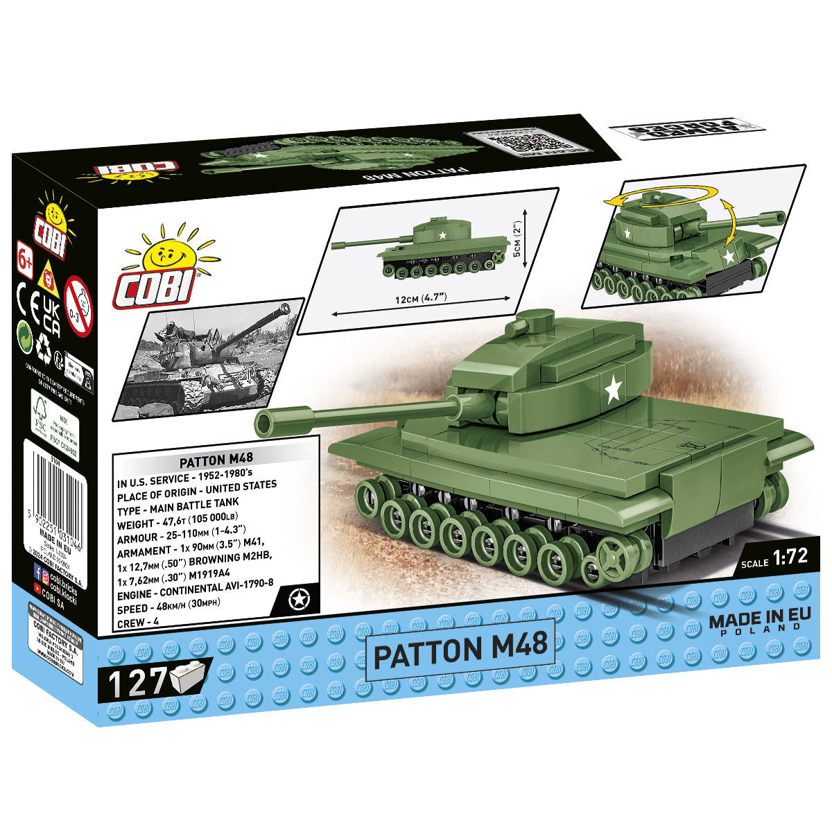 Patton M48 Tank 1:72 Scale Building Set - Image 2 of 6 | TheBrickTube