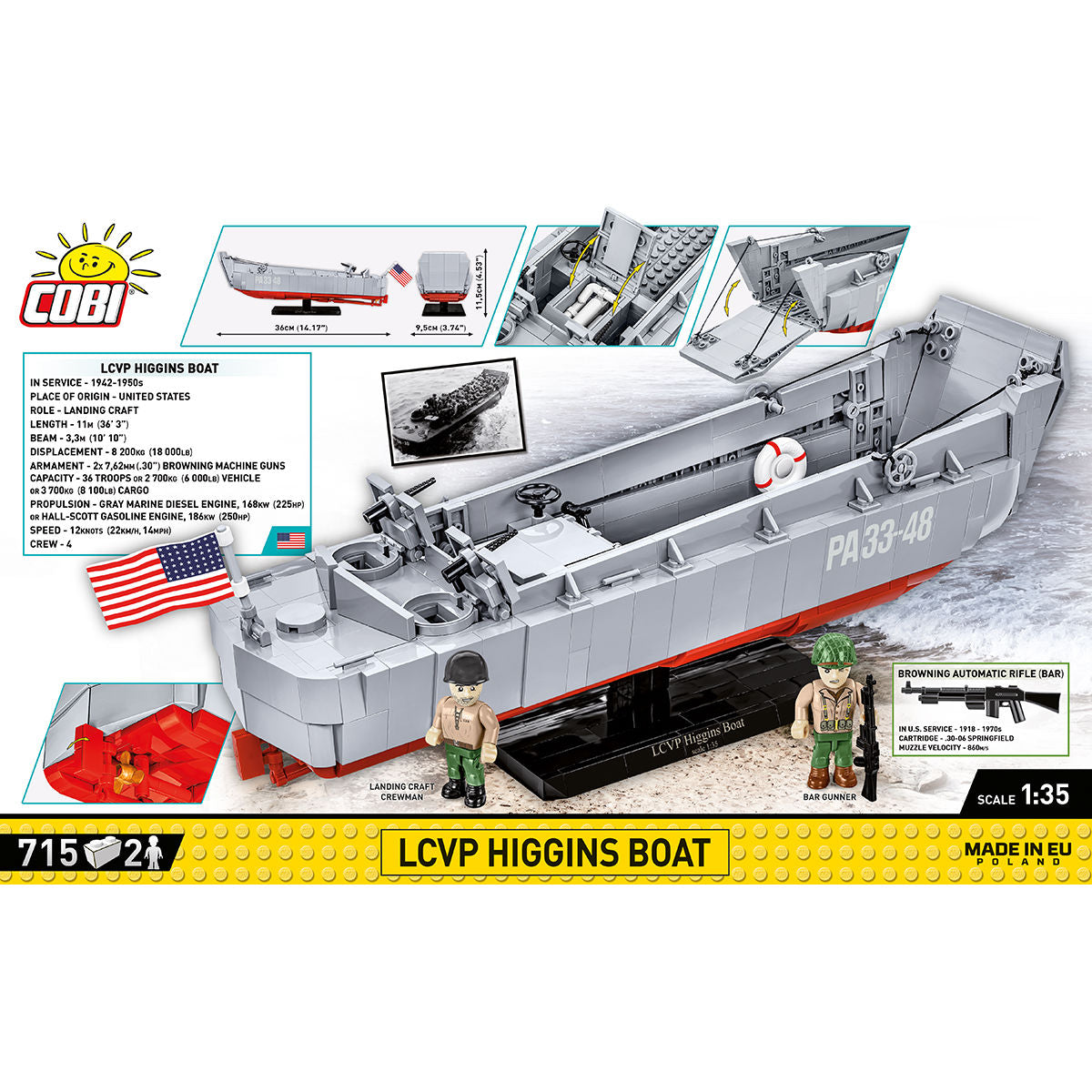 LCVP Higgins Boat Landing Craft Building Set - Image 4 of 6 | TheBrickTube