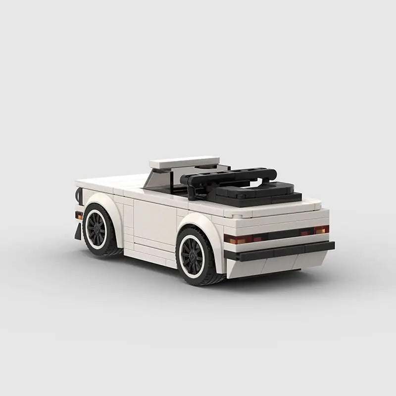 Volkswagen Golf MK1 Convertible brick model - side profile view - TheBrickTube