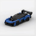 McLaren Senna GTR|Blue brick model - front angle view - TheBrickTube