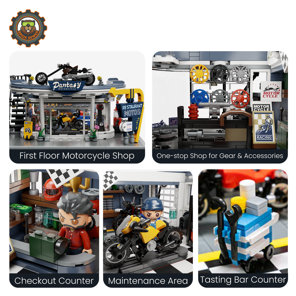 Motorcycle Restaurant 2994pcs | Building Blocks Set - Image 4 of 9 | TheBrickTube