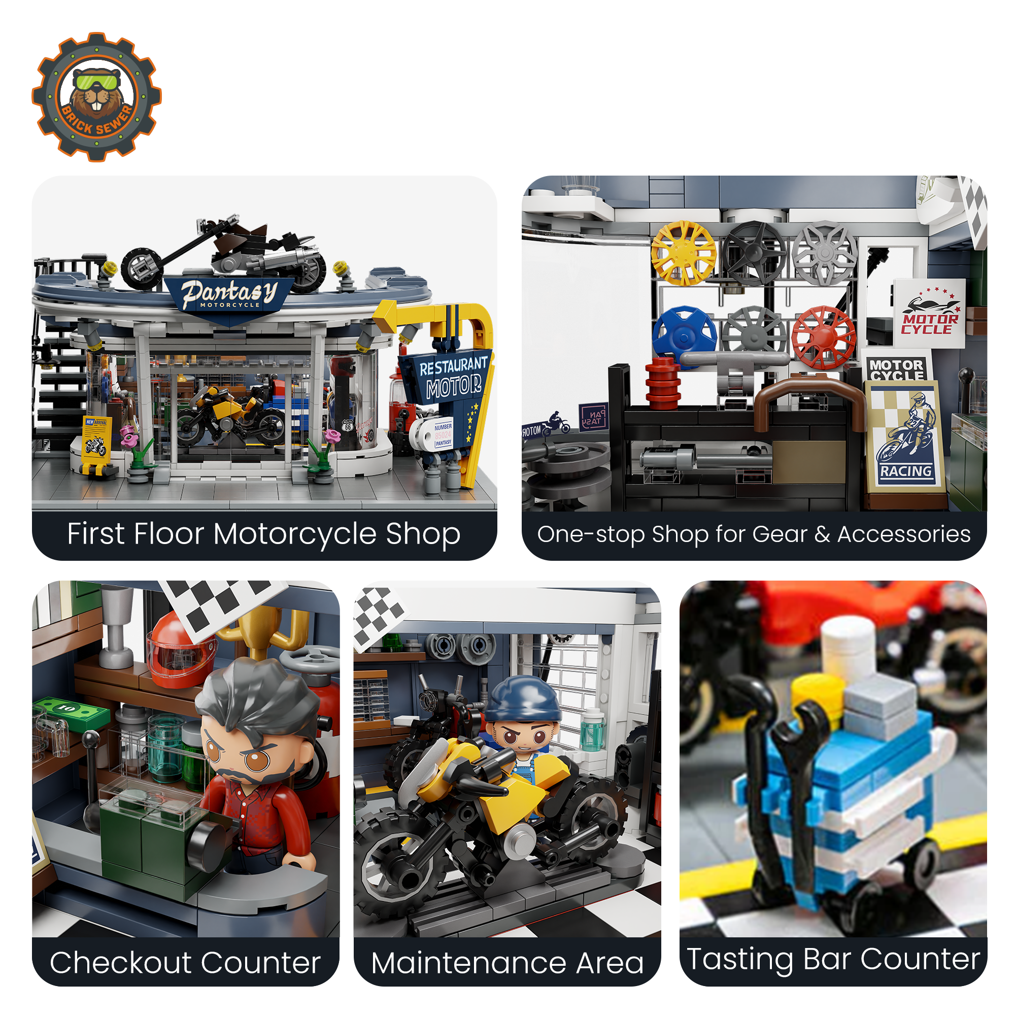 Motorcycle Restaurant 2994pcs | Building Blocks Set - Image 4 of 9 | TheBrickTube