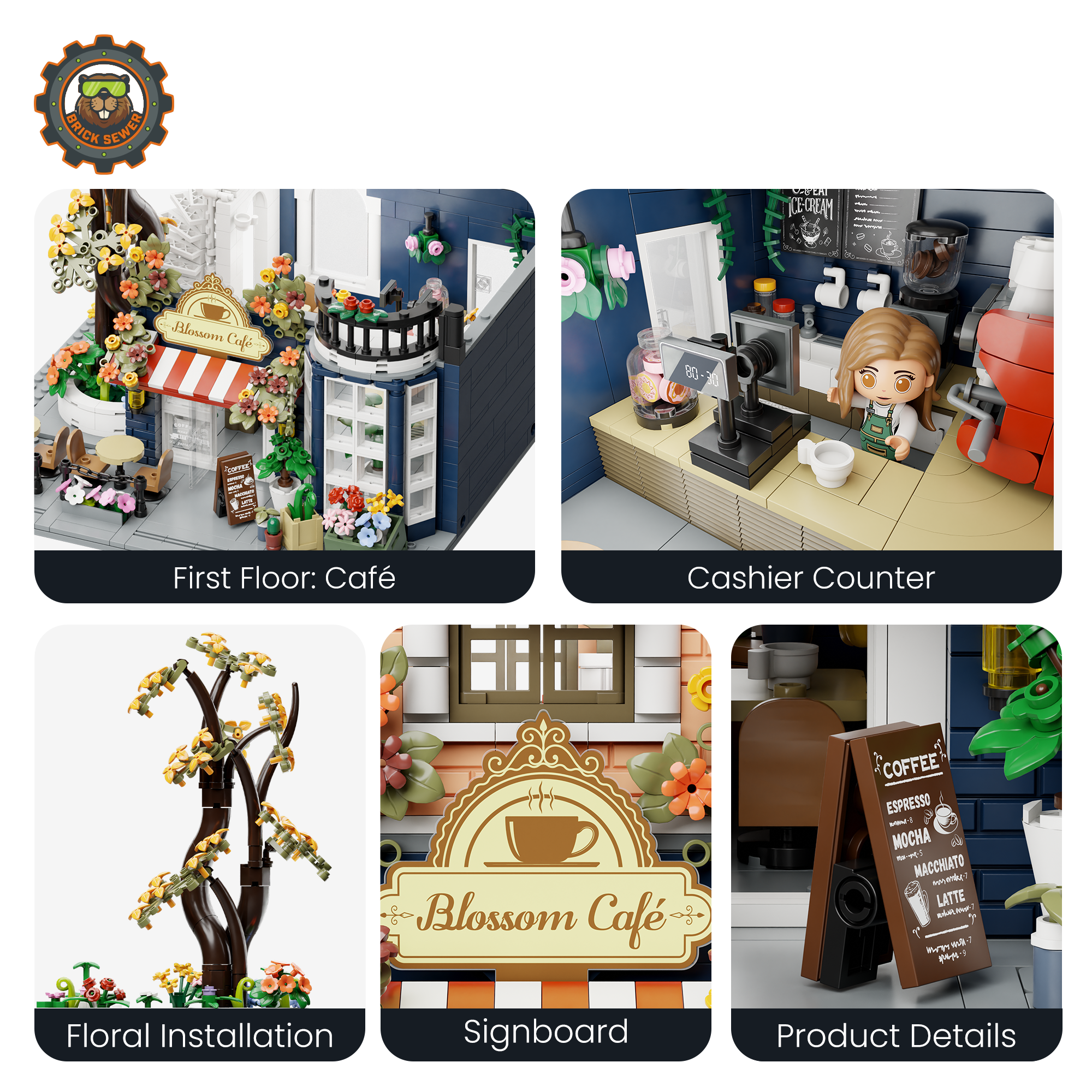 Blossom Cafe 2826pcs | Floral Building Blocks - Image 4 of 8 | TheBrickTube