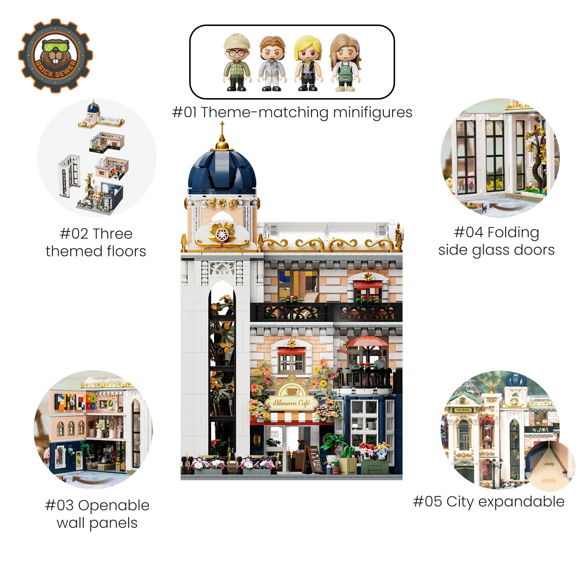 Blossom Cafe 2826pcs | Floral Building Blocks - Image 2 of 8 | TheBrickTube