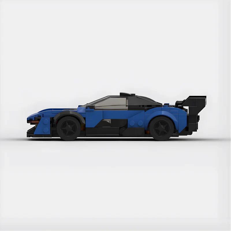 McLaren Senna GTR|Blue brick model - rear angle view - TheBrickTube