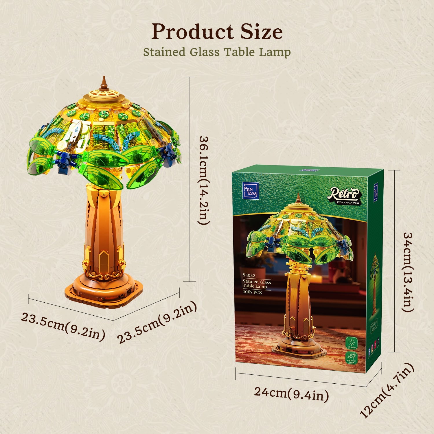 Pantasy Stained Glass Table Lamp 85042 - Image 8 of 8 | TheBrickTube