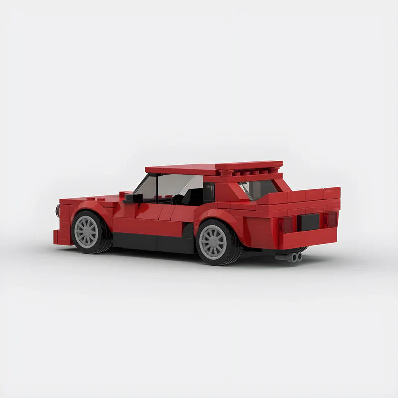 Abarth 131 Rally Car brick model - side profile view - TheBrickTube