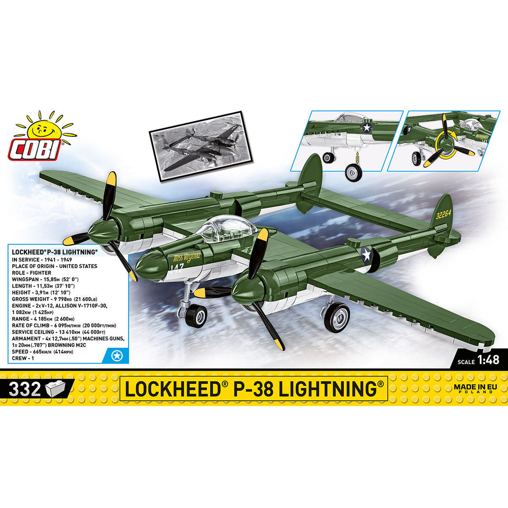 Lockheed P-38 Lightning Fighter Building Set - Image 4 of 6 | TheBrickTube