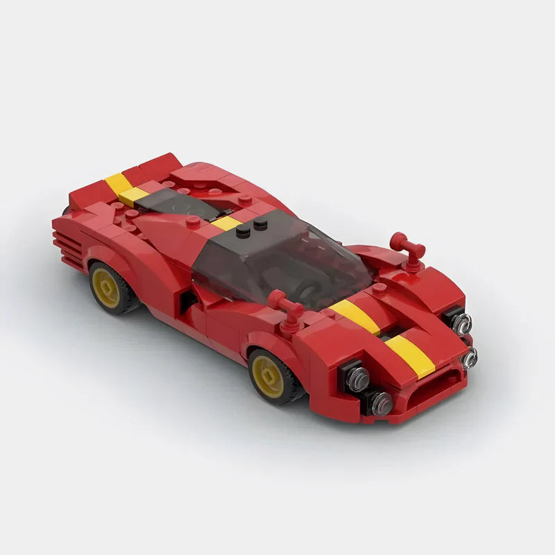 Ferrari 330 P4 brick model - rear angle view - TheBrickTube