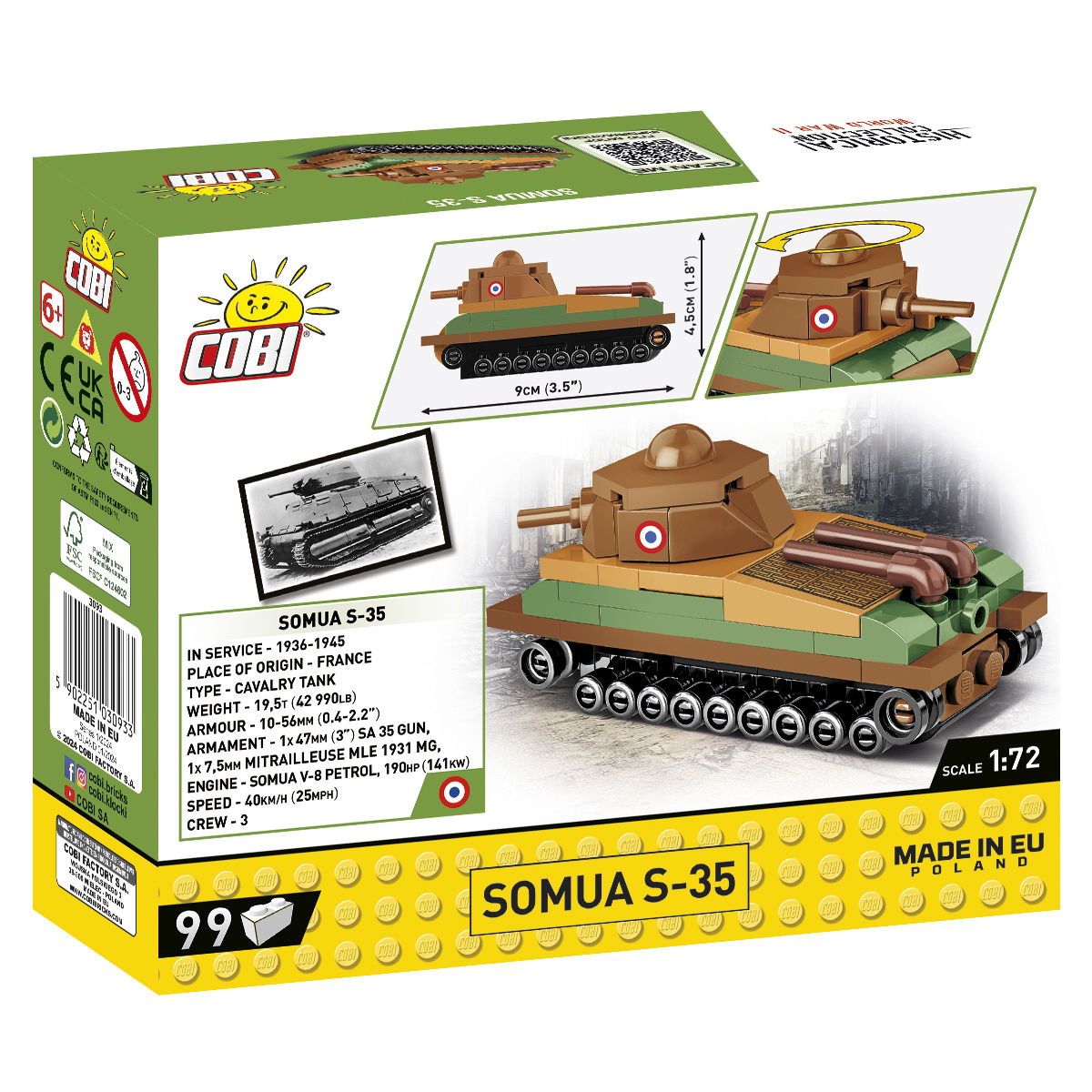 Somua S-35 Tank 1:72 Scale Building Set - Image 2 of 6 | TheBrickTube