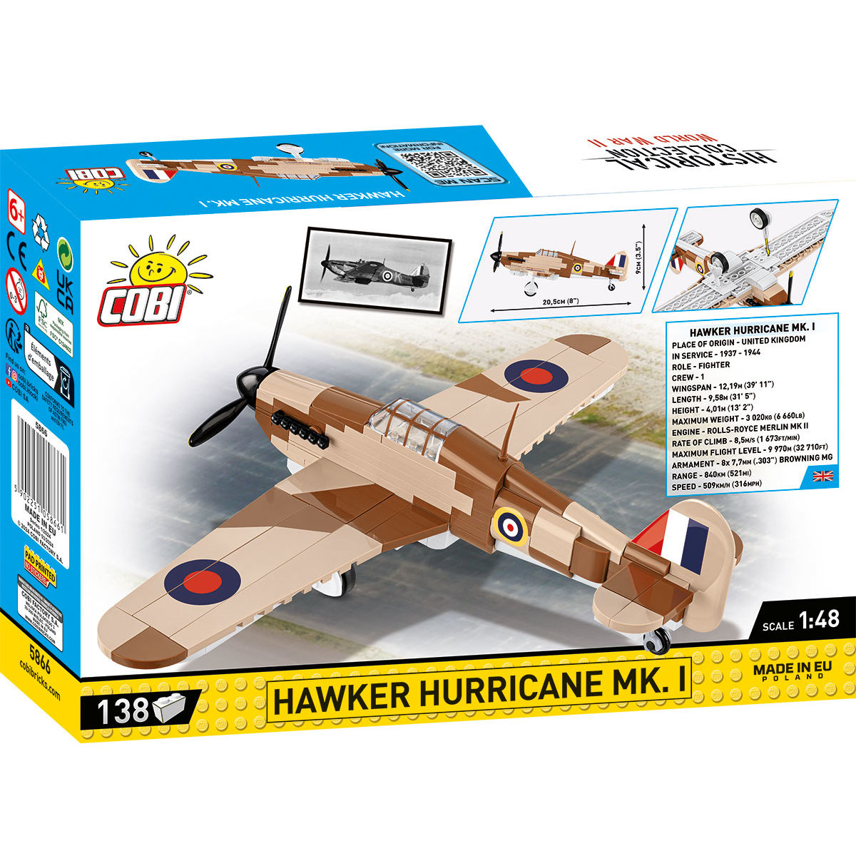 Hawker Hurricane MK. I Fighter 1:48 Building Set - Image 2 of 6 | TheBrickTube
