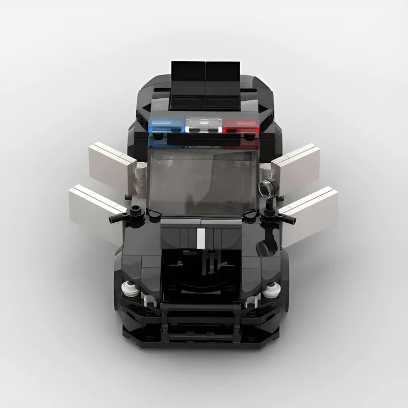 BMW M5 Police Car brick model - detail close-up - TheBrickTube