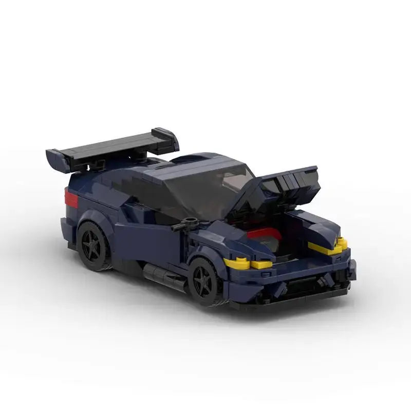 BMW M4 F80 brick model - rear angle view - TheBrickTube