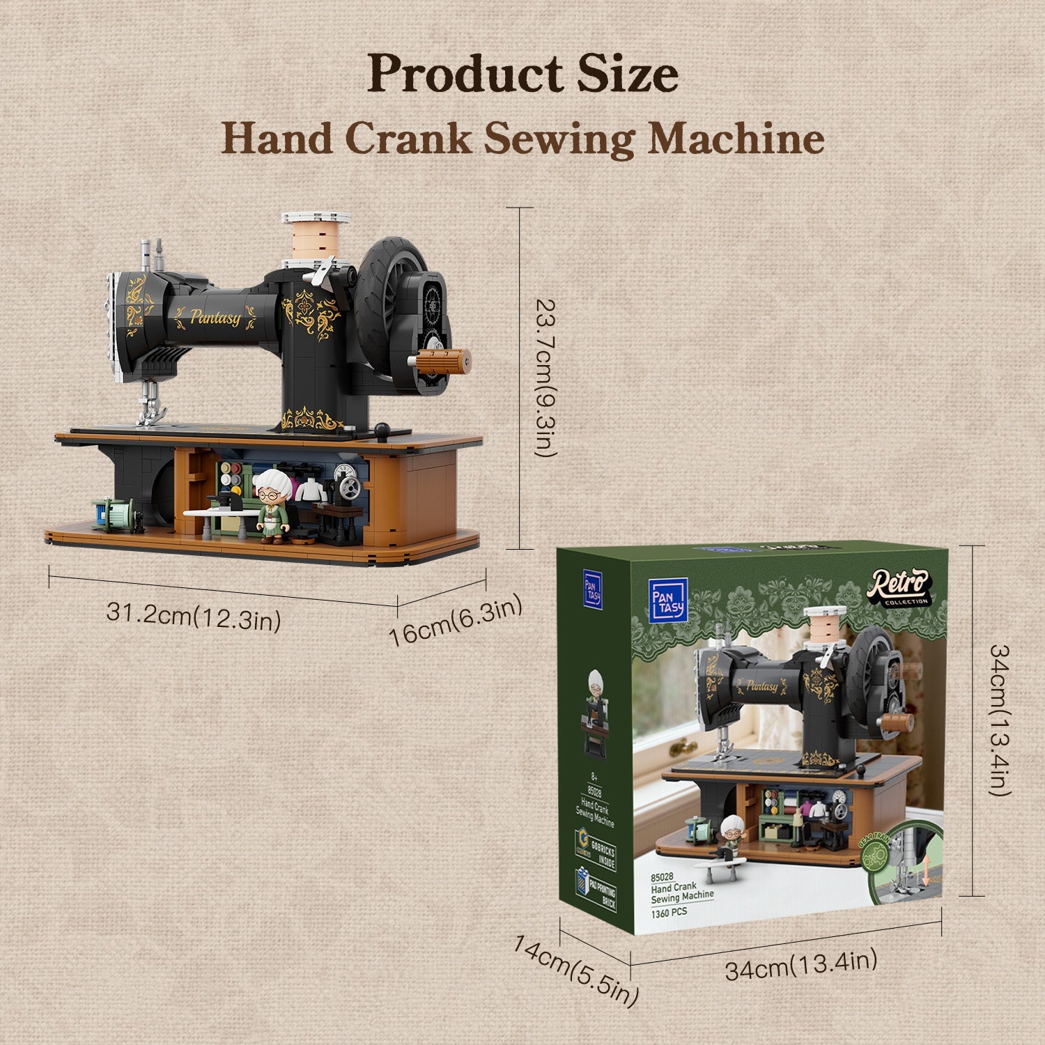Pantasy Hand Crank Sewing Machine 85028 - Image 9 of 9 | TheBrickTube