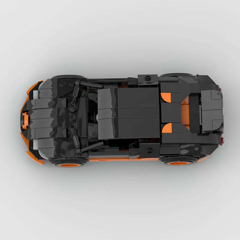 Bugatti Veyron SuperSport brick model - top-down view - TheBrickTube
