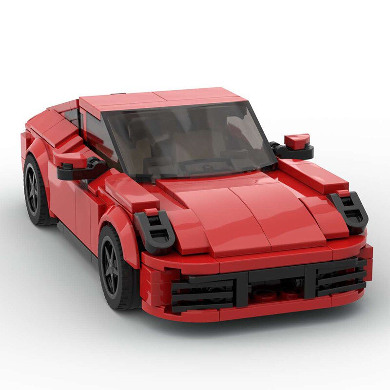 Porsche 911 Carrera 992 brick model - rear angle view - TheBrickTube