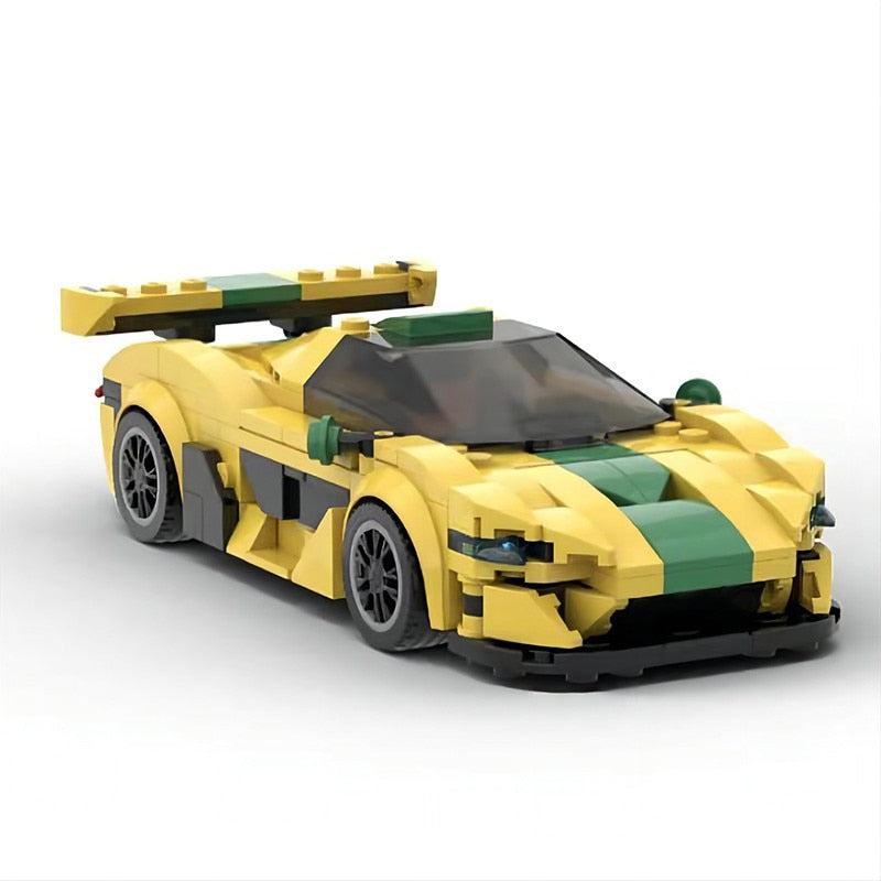 Mclaren P1 GTR brick model - top-down view - TheBrickTube