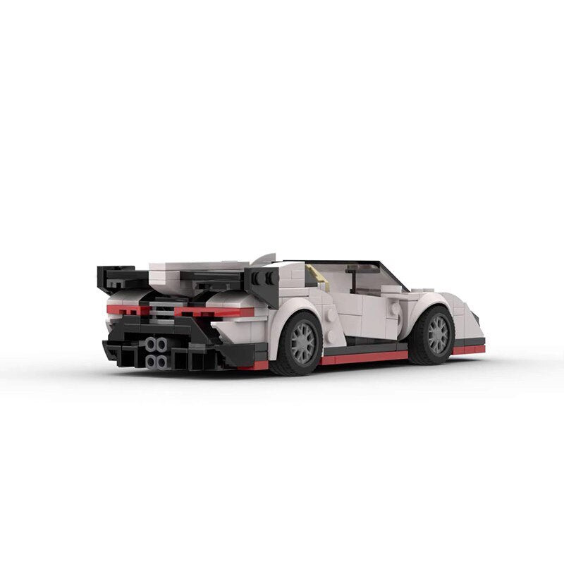 Lamborghini Veneno Roadster brick model - side profile view - TheBrickTube