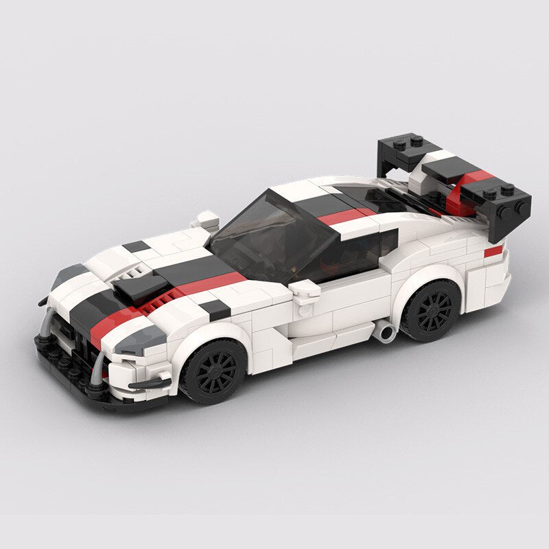 Dodge Viper ACR brick model - front angle view - TheBrickTube